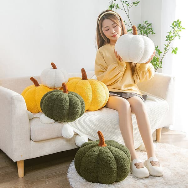 Blød Græskarpude Græskar Plyslegetøj Sofapude Halloween Dekoration Gaver brown-FF- brown 23cm