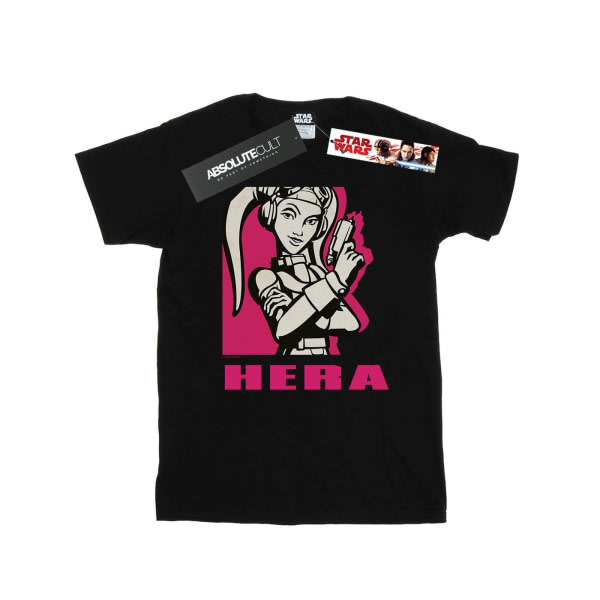 Star Wars Girls Rebels Hera Cotton T-shirt 7-8 år Svart 7-8 år
