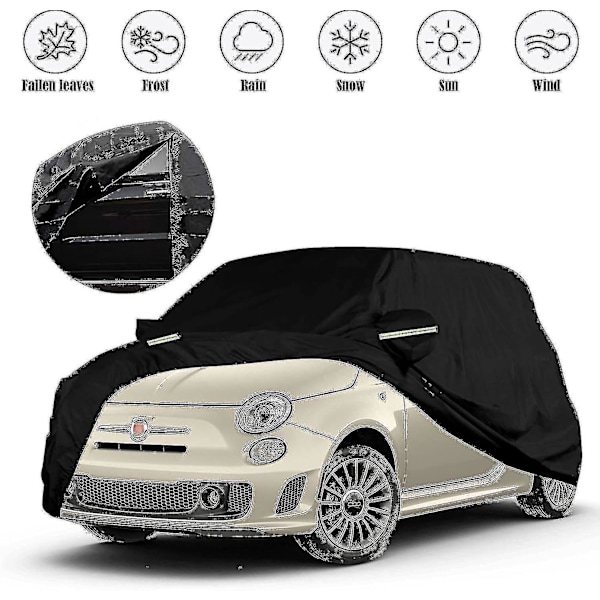 Vattentätt bilskydd kompatibelt med Fiat 500/500c/500e/Abarth 500 2007-2022, 4 Tw