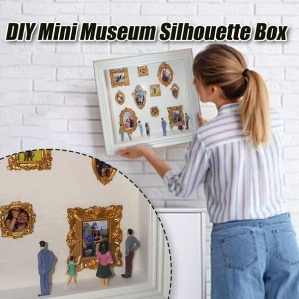 DIY Skuggboxram Minifotoram med LED Guldfärgade Ramar för Heminredning Present