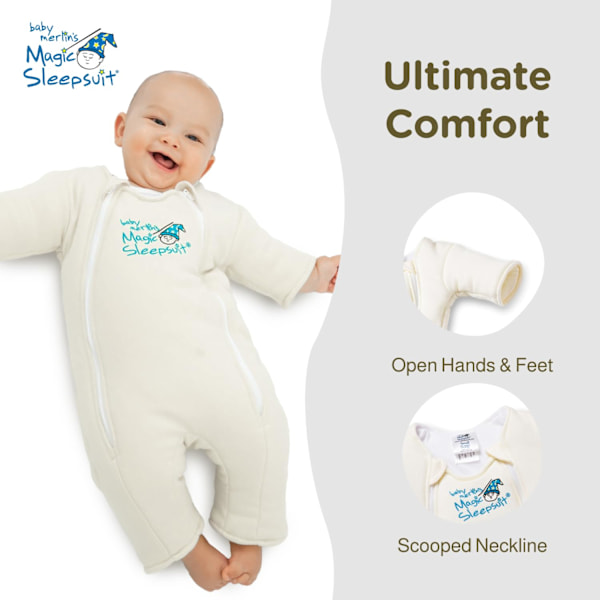 Magic Sleepsuit Övergångsprodukt - 3-6 Månader Swaddle Övergångssömnkläder - Mjuk Bomullsmaterial med Dubbel Blixtlås för Lätta Blöjbyten