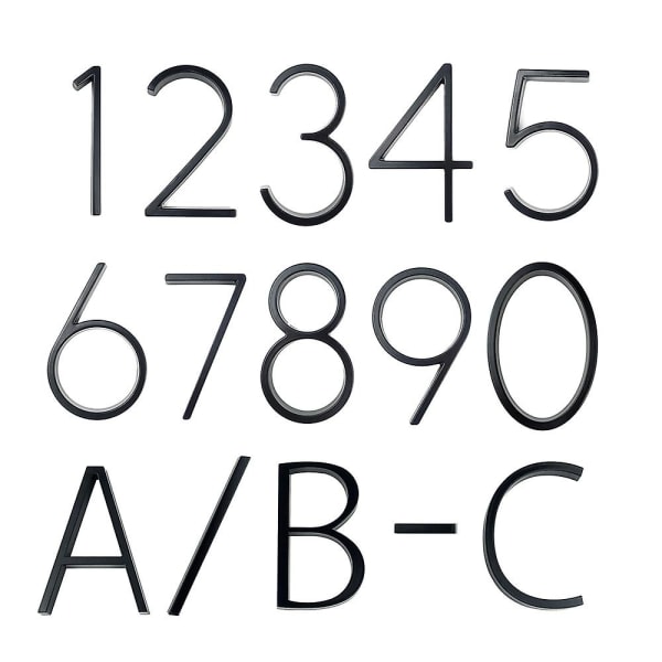 Sort husnummer og bogstav 5 tommer 12,5 cm høj（0）