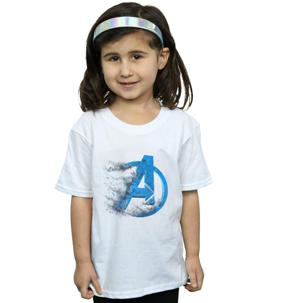 Marvel Girls Avengers Endgame Dusted Logo T-shirt i bomuld 12-13 Hvid 12-13 år