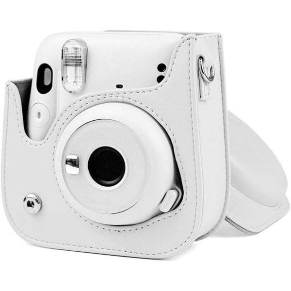 Moderiktig etui, enkelt og vakkert deksel, for Instax Mini 11-kamera, (vit)