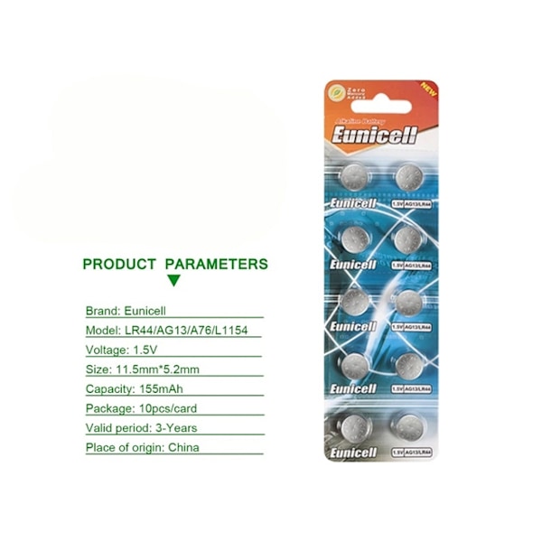 30-pack AG13 LR44 303 357 A76 LR1154 SR44 GP76A Batteri. 72