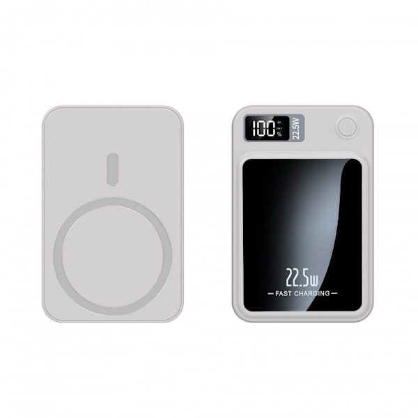 Magnetisk Bärbar Laddare 20000 mAh Snabbladdning 22.5W Bärbar MagSafe Powerbank Vit Vit 20 000 MA
