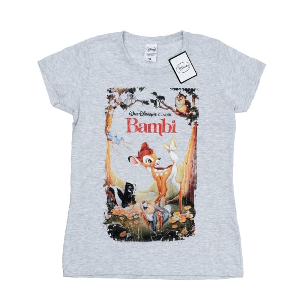 Disney Bambi retro plakat bomulls-t-skjorte for dame/dame XL Heath Heather Grey XL