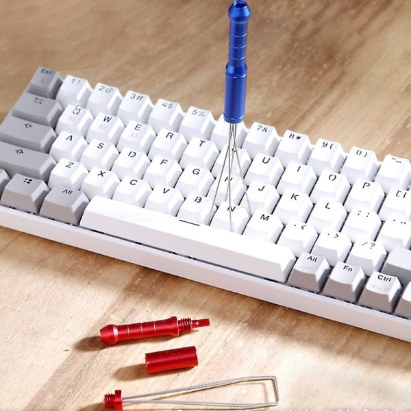 Tre-sektions type nøglefjerner Bærbar letanvendelig metaltastatur nøglehættetrækker til mekanisk tastatur Jikaix Lilla