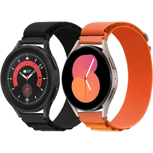 Loop Strap kompatibel med Samsung Galaxy Watch 5/4 40mm 44mm/Watch5 Pro,20mm Justerbar Sport Nylon G-krok Ersetting for Huawei Watch, Amazfit GTS