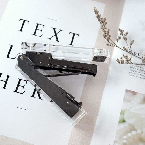 Clear Black Acrylic Stapler Desktop Accessory for Standard Stapl