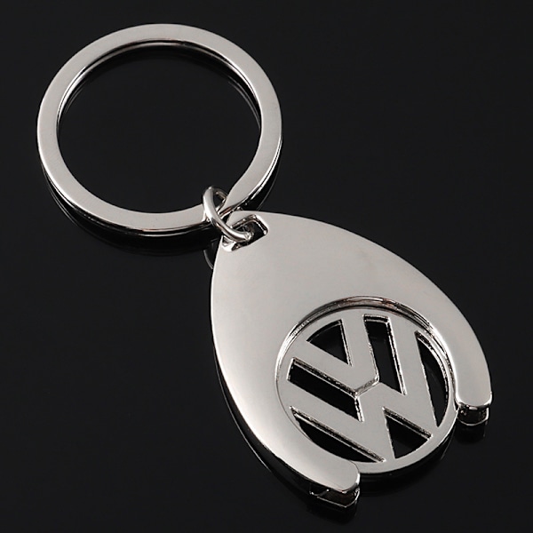 Volkswagen - Nyckelring - Silverfärgad Kundvagnsbricka