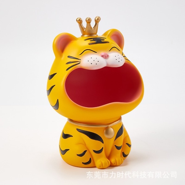 Tegneserie Tiger Decoration - Resin Tiger Opbevaringsholder - Lucky