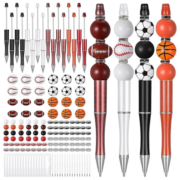 16 set plastkulor som kan pärla pennor Bulk DIY pärlpenna tillverkningssats, för barn student skola kontorspresenter