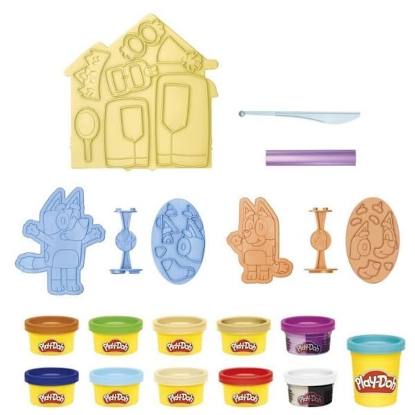 Play-Doh Bluey Kuffert gemmer sig med 11 bøtter modellervoks