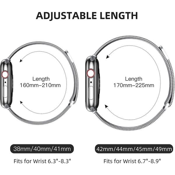 Metallrem kompatibel med Apple Watch-rem 42mm 44mm 45mm 49mm For Lmell kvinner menn