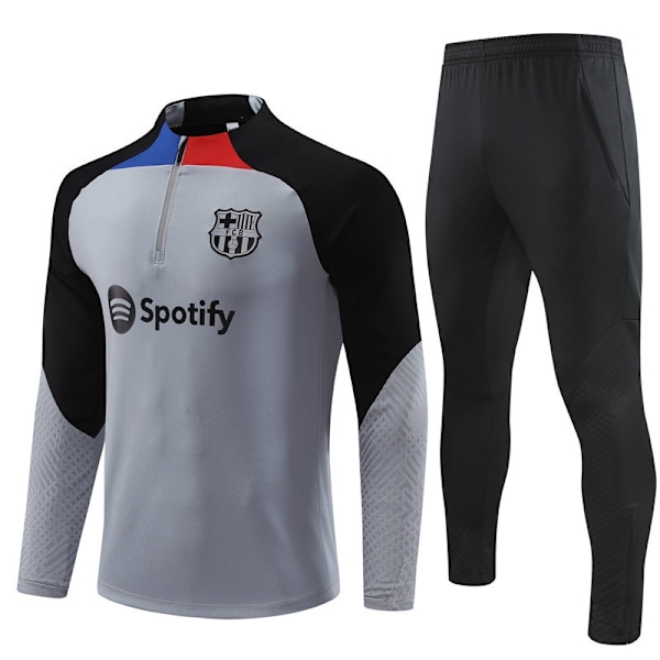 2324 sesong Barcelona Royal M Arsenal langermet halvspordrakt voksen fotballag uniform treningsdrakt langermet drakt grå-2-Xin grey-2 grey-2 14