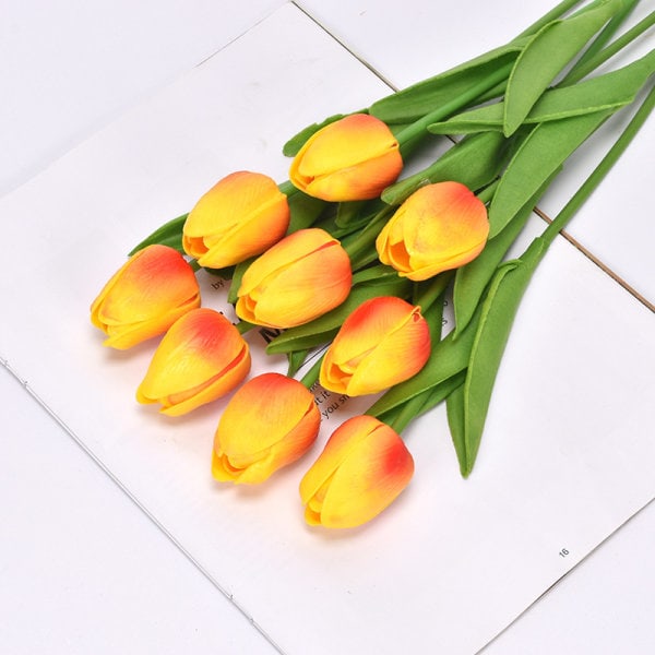 20 STK Kunstige Tulipaner Blomster Kunstige Tulipaner Bryllupsbukett Hjeminnredning/Hotell Bryllupsfotografering Rekvisitter