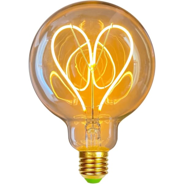 LED-lampe eller Vintage Lampa 4W Dimbar Antik Edison Led Glödlampa 220/240V G95 Hjärtvärme Glow (Gyllene) [Energiklass G]