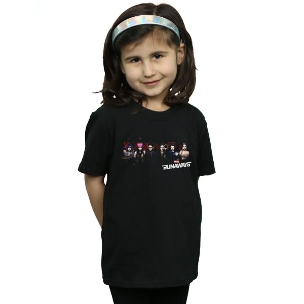 Marvel Girls Runaways Lineup T-shirt i bomuld 7-8 år Sort 7-8 år