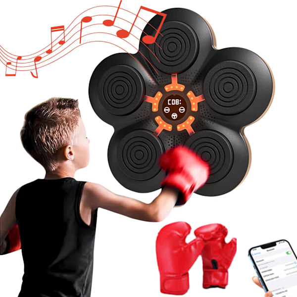 Boxningsmaskin med musik Elektronisk boxare Bärbar väggmonterad Bluetooth musik Elektronisk boxare Present till barn och vuxna Endast boxningsmaskiner