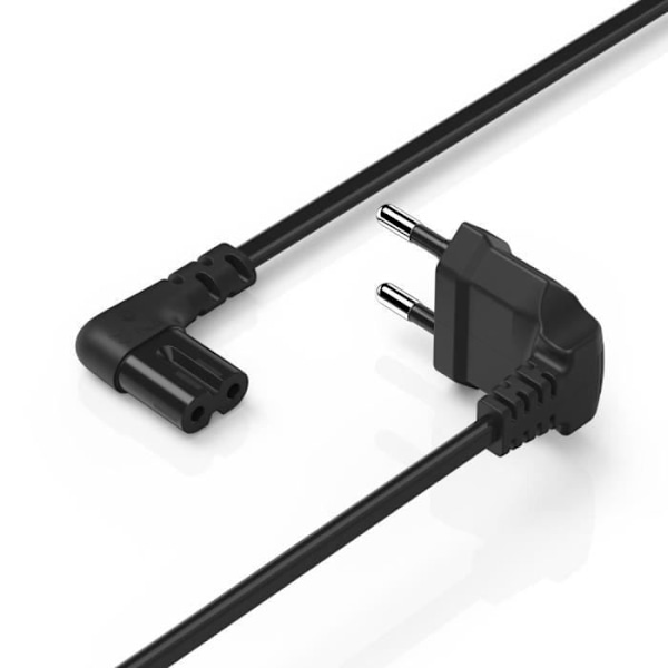 Strömkabel vinklad på båda sidor, eurokontakt, 8/C7-form, 3 m