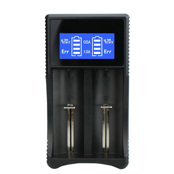 Batterioplader SW-3 med LCD-display til 2x 18650 batterier