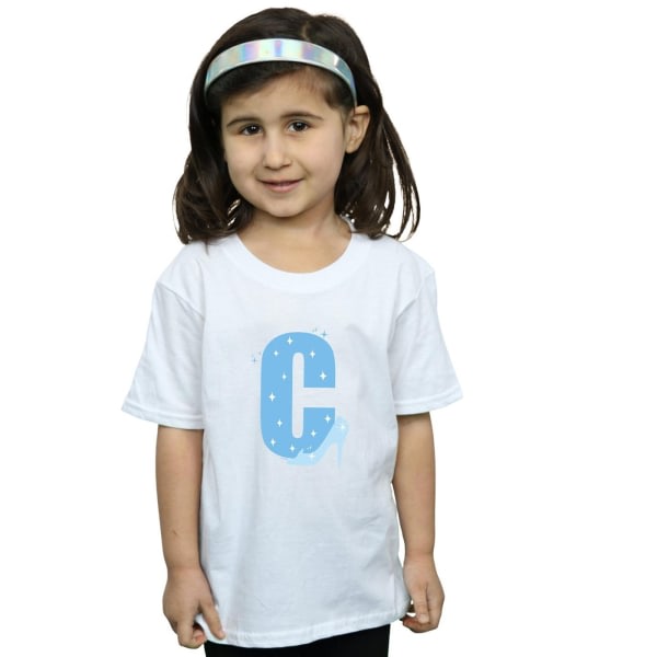 Disney Girls Alphabet C Is For Cinderella Cotton T-Shirt 7-8 Ye White 7-8 Years