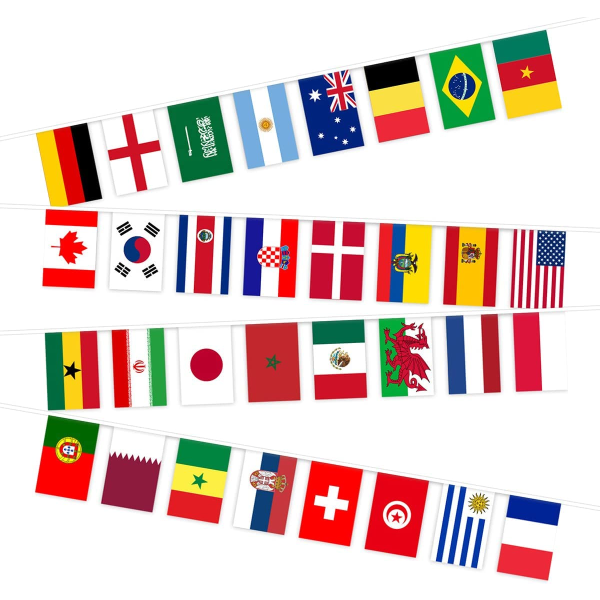 2022 Qatar World Cup Flag String Flag, 32 lande