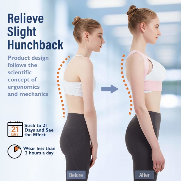 Hållningskorrigering för kvinnor och män, kan justera övre delen av ryggen
