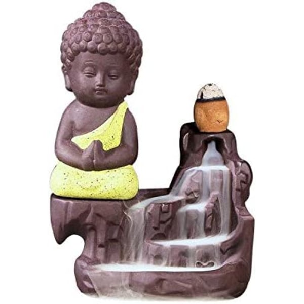 Backflow rökelse brännare, Little Monk Buddha rökelse hållare Tower