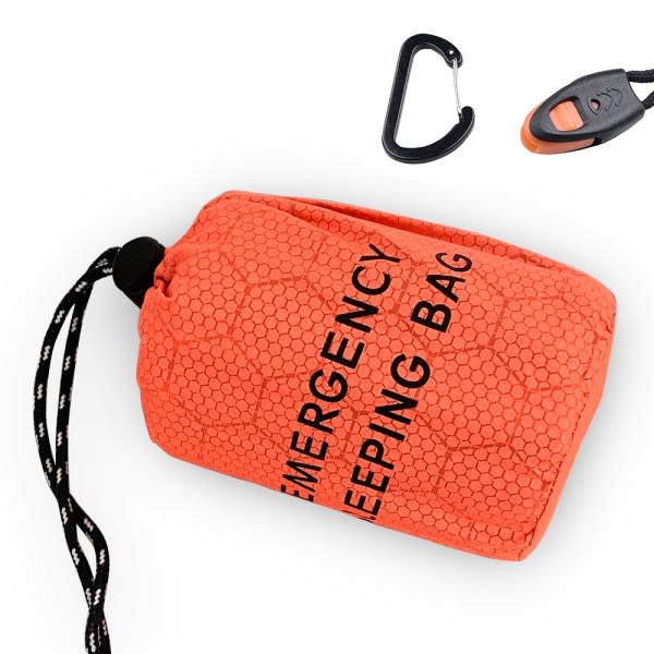 utomhus nödsovsäck överlevnad överlevnad återanvänd Orange sleeping bag & carrying case