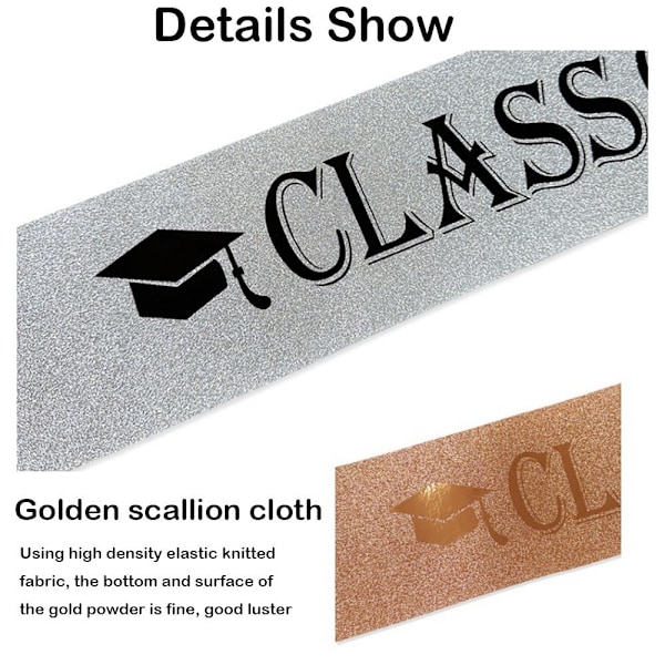 2023 Graduering Sash Gradueret Satin ROSE GULD rose gold