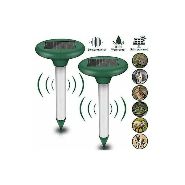 2-pack Solar Mole Repeller, Ultrasonic Mole Repeller, Mole Repeller, Vole Repeller-FF-