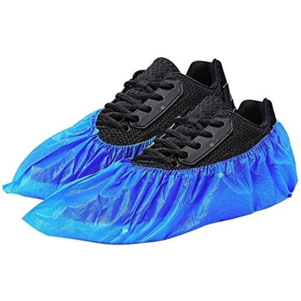 100-pak blå engangs skoovertræk Cover Waterproof, Dus