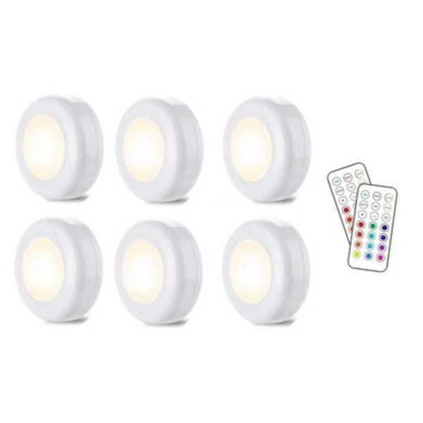 LED-spotlight 6-pack med 2 fjärrkontroller Vit 150