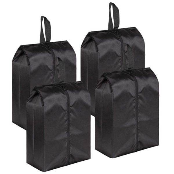 Bärbara reseskopåsar med dragkedja 17*9 tum (pakkaus 4, svart)