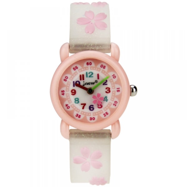 Tecknad watch vanntät söt watch passende for flickor 2-12 år gammel, den beste presenten till barn（Vit）