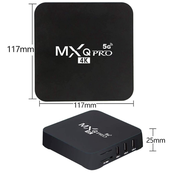 För Android TV-box, 4K HDR Streaming Media Player, 4GB RAM 32GB ROM Allwinner H3 -core Smart TV-box -gt