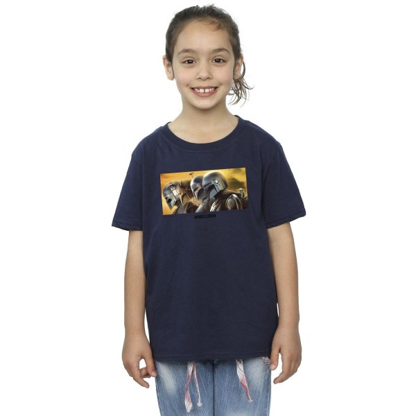 Star Wars Girls Mandalorian Painted Group puuvillainen t-paita 3 - laivastonsininen 3-4 vuotta