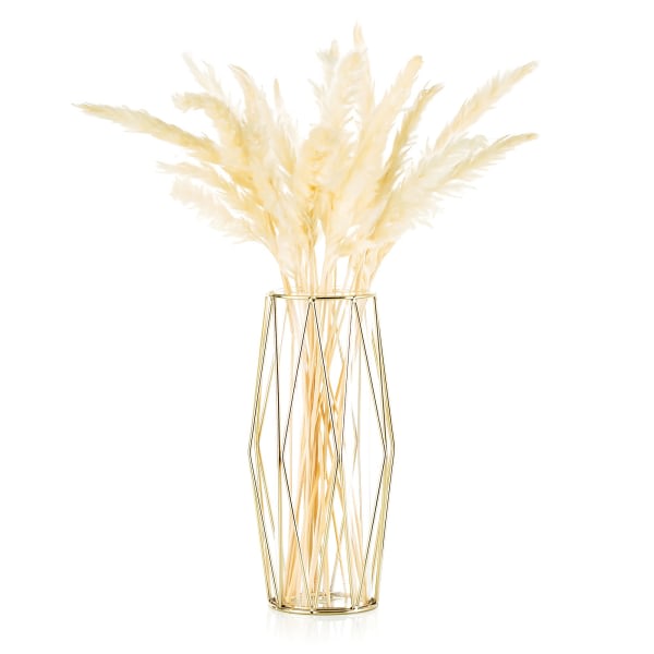 Glassvase for blomster gull, moderne store vaser til pampas