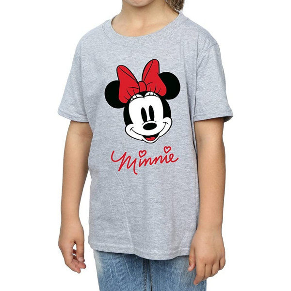 Disney Girls Minnie Mouse Face T-shirt 7-8 år Sports Grey 7-8 år