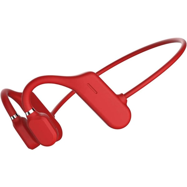 Knogleledning vandtætte sportshovedtelefoner til løb (rød)