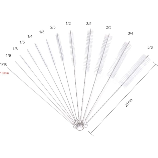 12 stk rørrensningsbørste, rørrensningsbørste til glasflaske baby vandkoger Tangentbord,