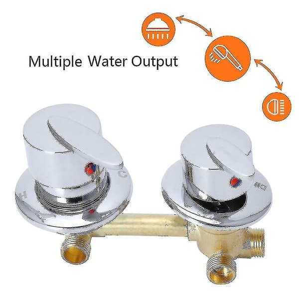 4-vejs Brusebadsarmatur i messing - På lager[C]-FF- A