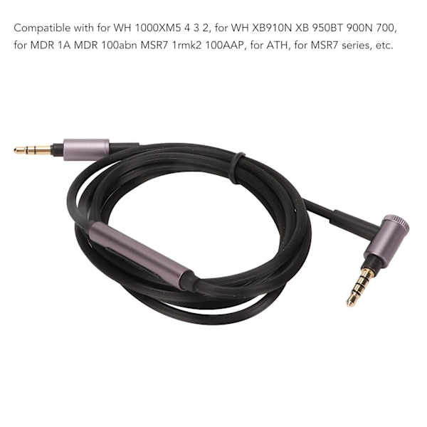 Päivitä kuulokkeiden kaapeli Sony WH-1000XM4/ XM3/ XM2, MDR-1A/ 100ABN, MSR7/ 1RMK2/ 100AAP - 4,9 jalkaa AUX-äänikaapeli