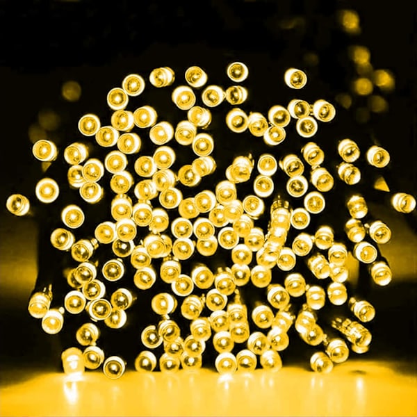 Lyslenke med 200 LED-lamper, 20 meter lang, for julebelysning Varmhvit Warm White 400 LED