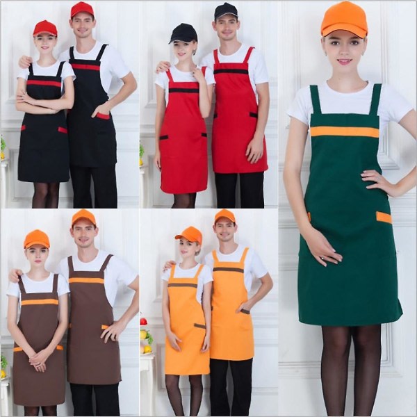 Ärmlöst Kök Matlagning Restaurang Bageri Florist Butik Förkläde Cover Orange