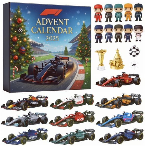F1 Racing Julekalender 2D Akryl Julepynt Den ultimative julegave til F1-fans (E)