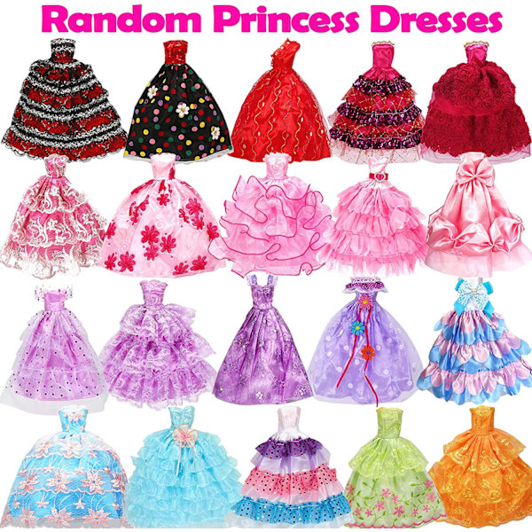 50 st/set Barbie dockklänningar skor smycken kläder accessoarer D
