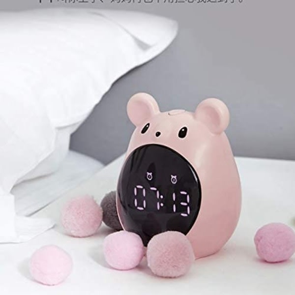 Lasten uniharjoittelu LED-yövalon lämpötilanäyttö herätyskello Sarjakuva elektroninen kello Älykäs uniherätyskello